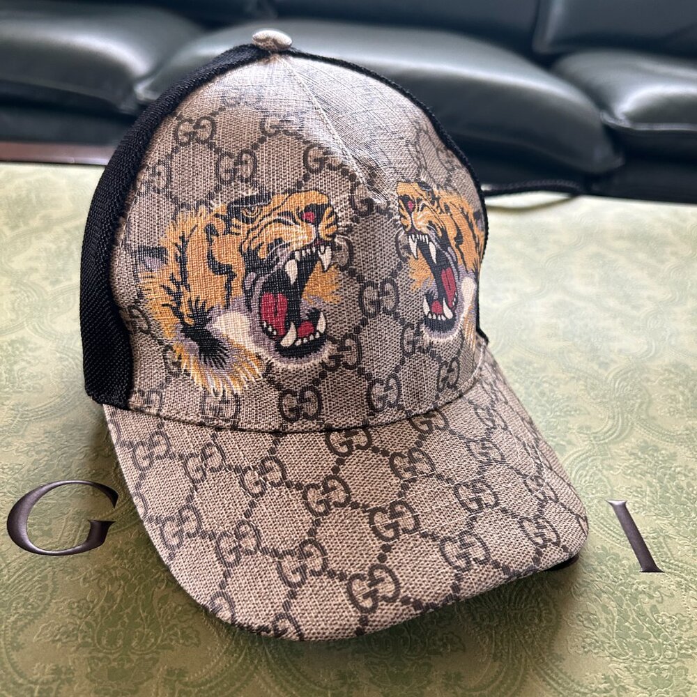 NWT gucci GG Supreme Tiger Baseball Cap 426887 - Picture 2 of 11